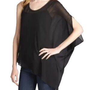 Helmut Lang Asymmetrical Sheer Silk Top